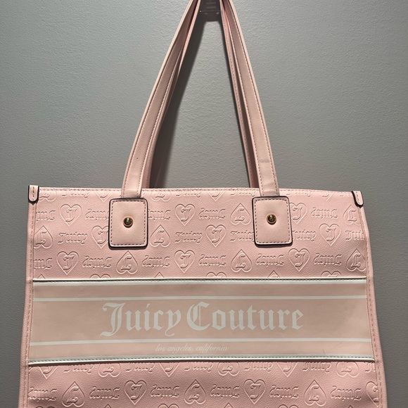 Juicy Couture Handbags - Juicy Couture Pink Structured Tote with‎ Metallic Stripe